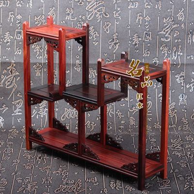 厂家直销红木红酸枝博古架 中低精品多宝阁与紫砂壶摆件展示架批发指南